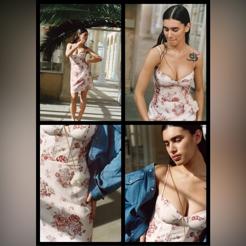 Brock Collection X H&M Floral Corset Dress - Large - Linen-Lyocell